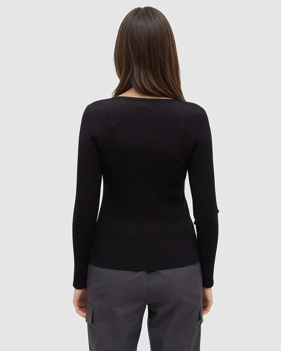 Black-Slim-Ribbed-Edge-Longsleeve-Henley-TCW6246-0164_3 - PreLoved & Luxe