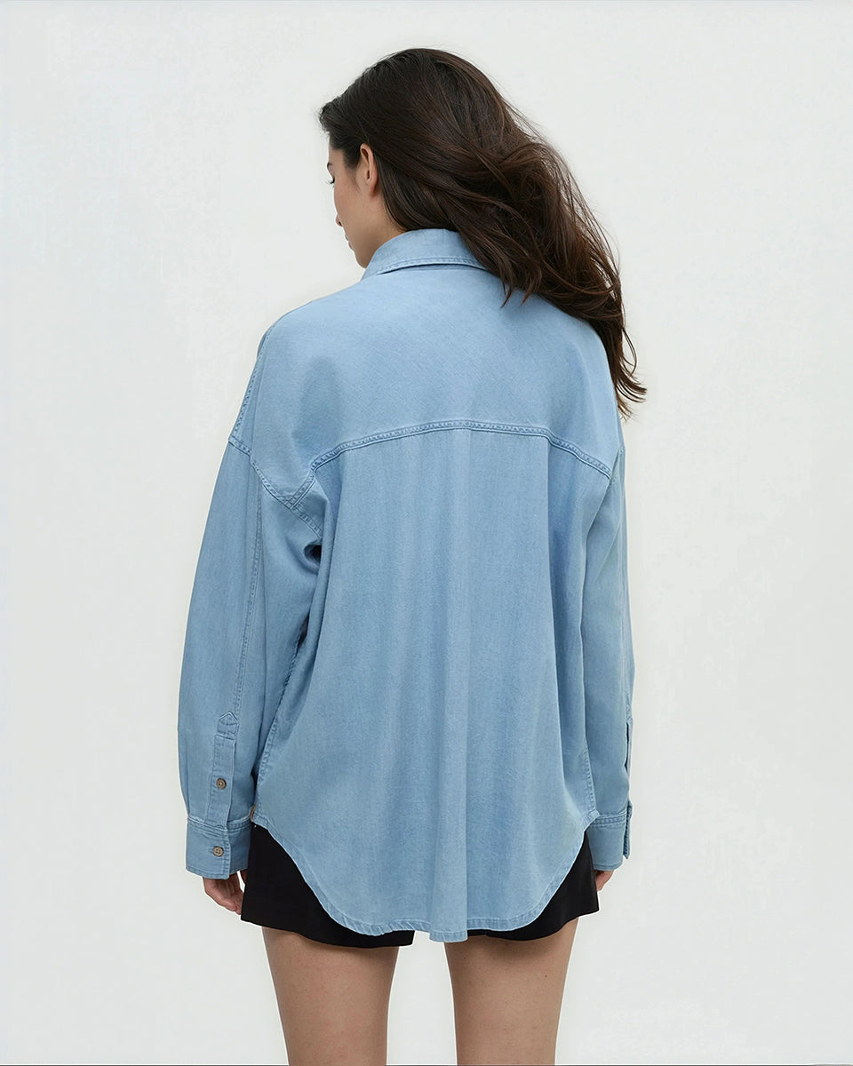 Blue-Lightweight-Denim-Oversized-Collar-Shirt-TCW6592-6072_3 - PreLoved & Luxe