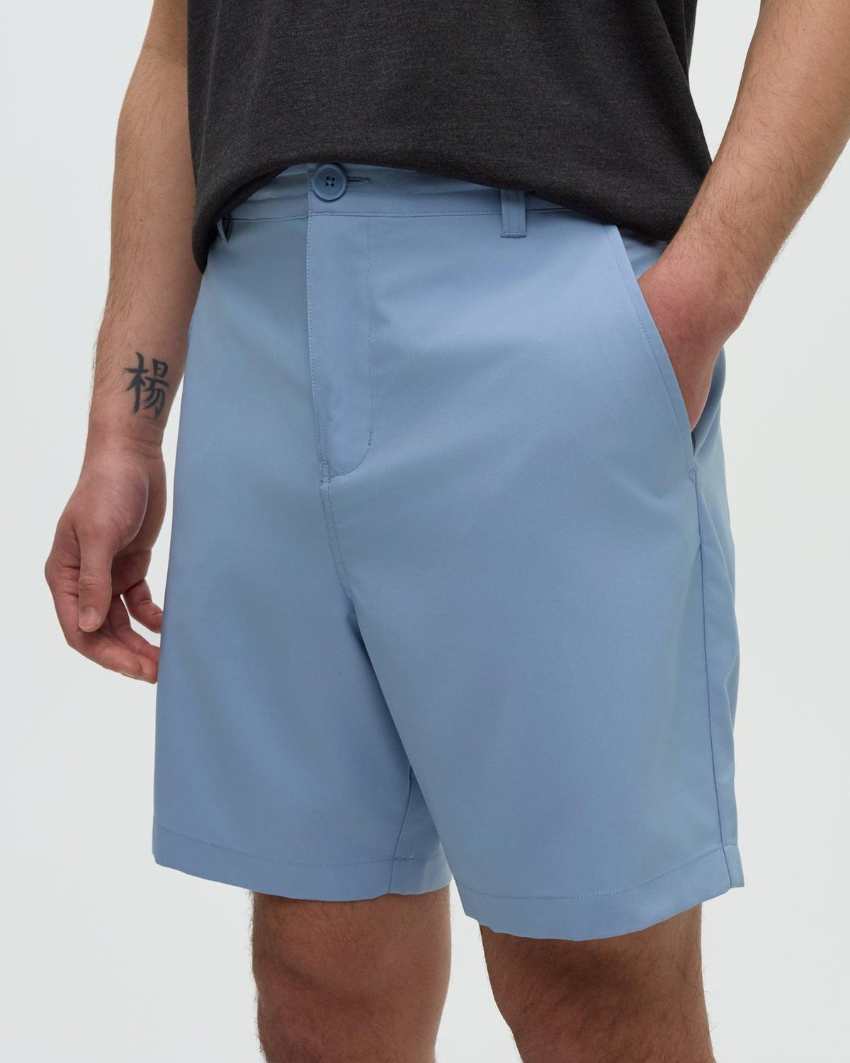 Blue-Stretched-Poly-Twill-Mid-Rise-Short-TCM6732-6062_4 - PreLoved & Luxe
