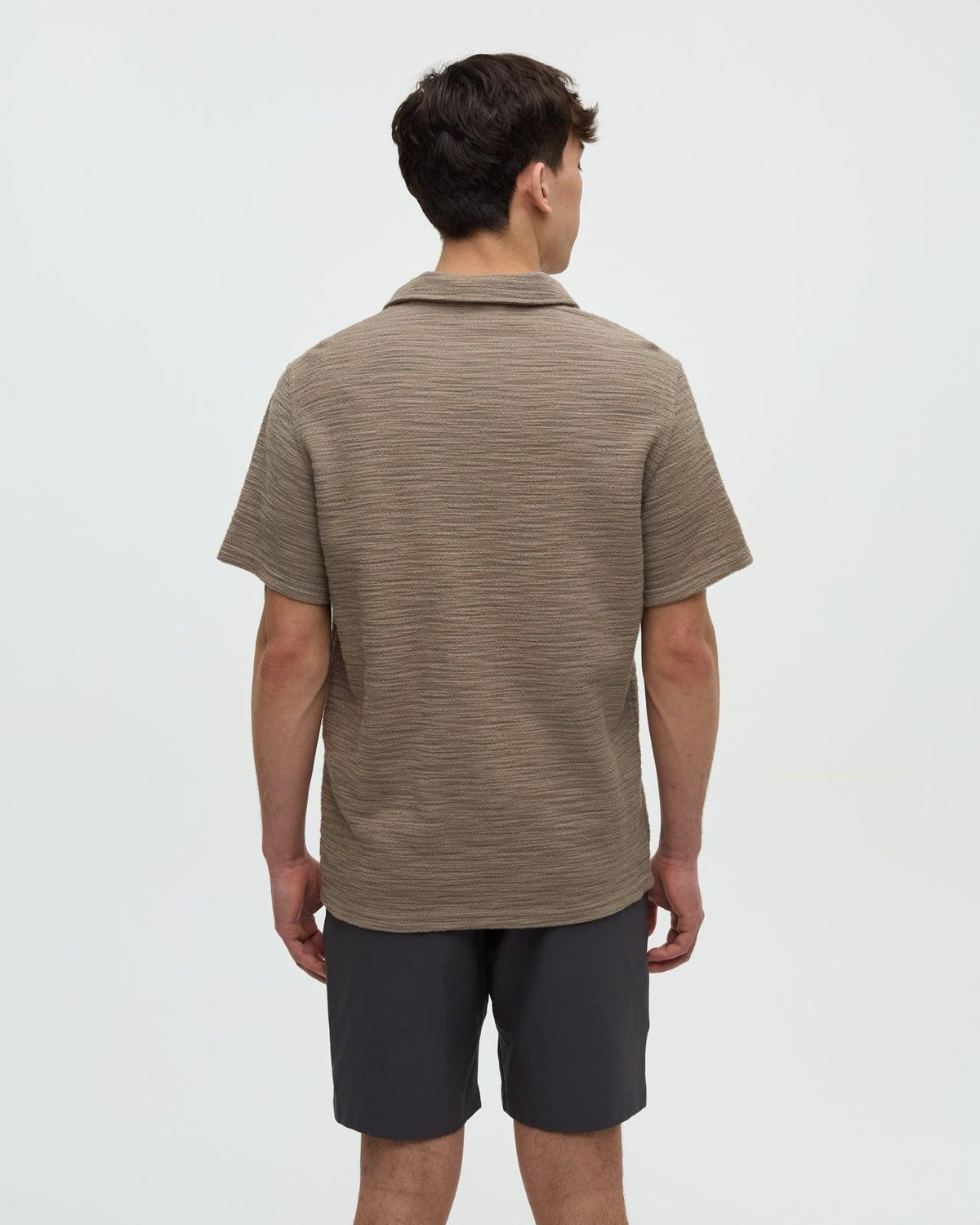 Brown-Slub-Cotton-Shortsleeve-Button-Shirt-TCM6527-6259_1 - PreLoved & Luxe