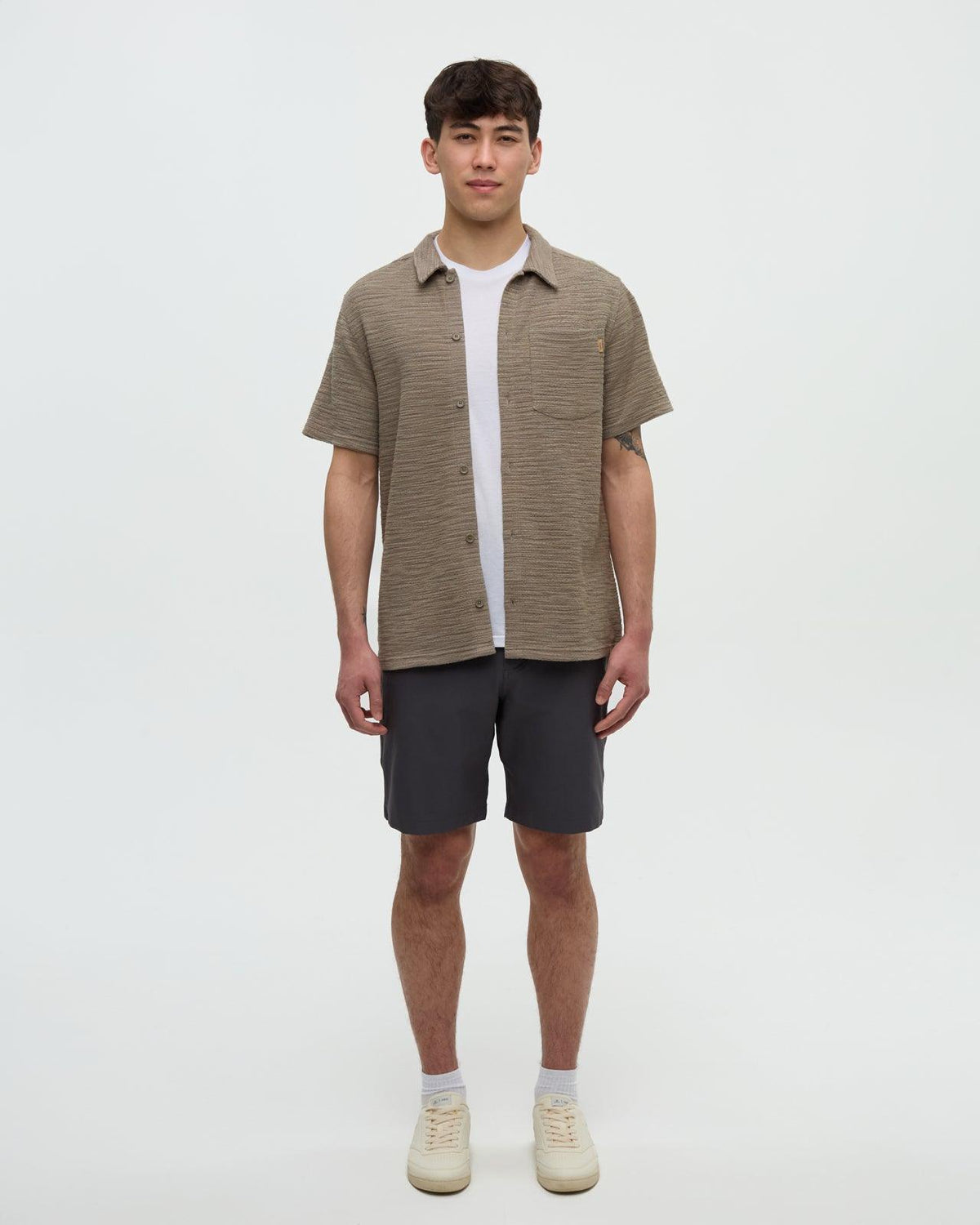 Brown-Slub-Cotton-Shortsleeve-Button-Shirt-TCM6527-6259_3 - PreLoved & Luxe