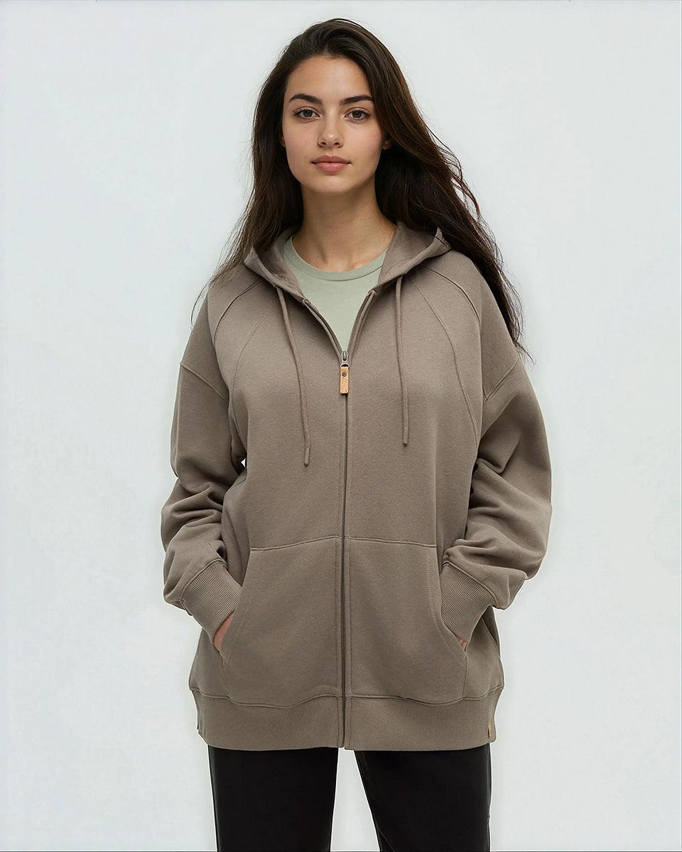 Brown-TreeFleece-Oversized-Zip-Hoodie-TCW6237-6033_3 - PreLoved & Luxe