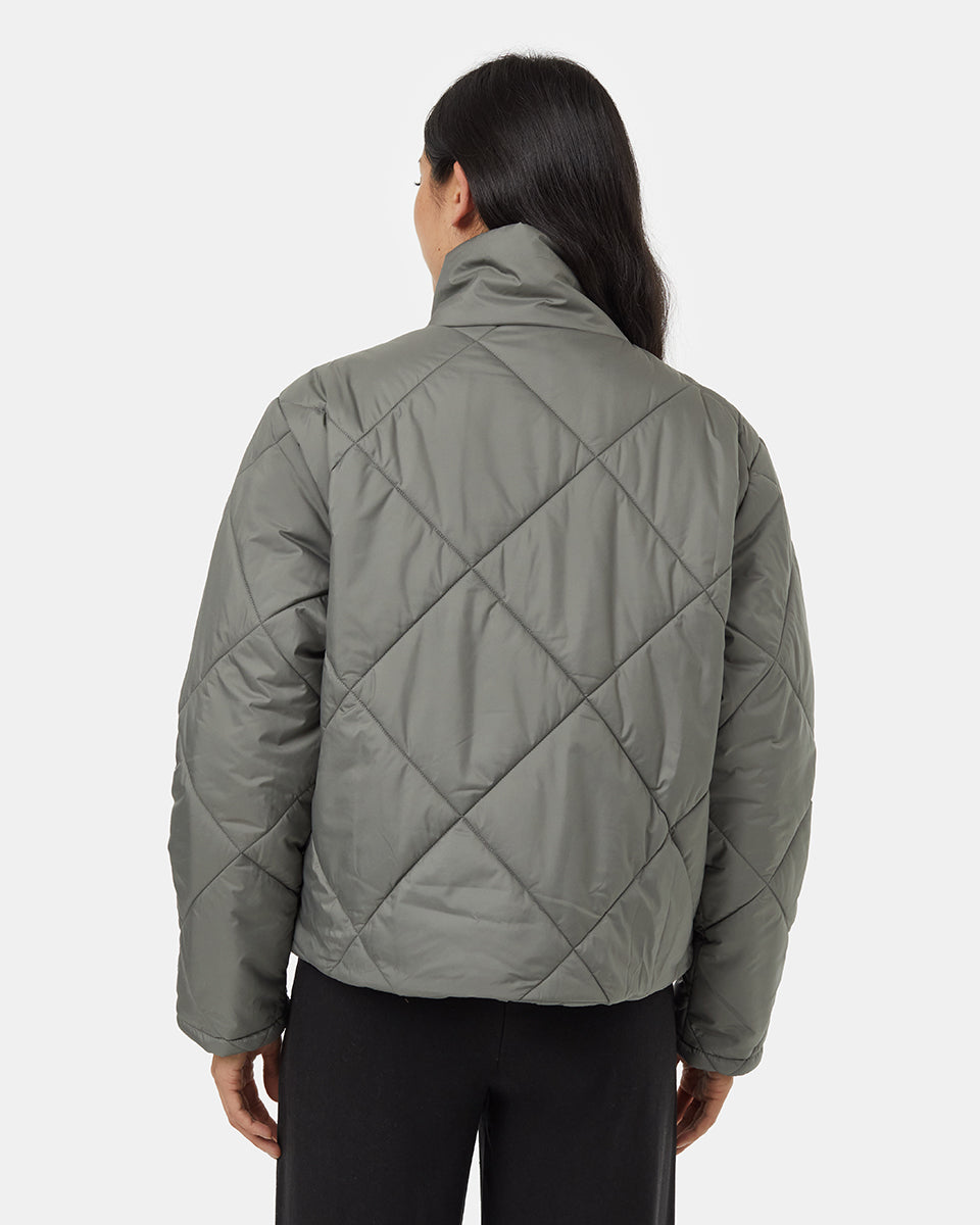Green-Water-Repellent-Quilted-Mock-Neck-Puffer-Jacket-TCW5355-3430_2 - PreLoved & Luxe