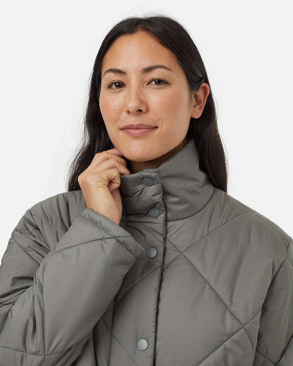 Green-Water-Repellent-Quilted-Mock-Neck-Puffer-Jacket-TCW5355-3430_3 - PreLoved & Luxe