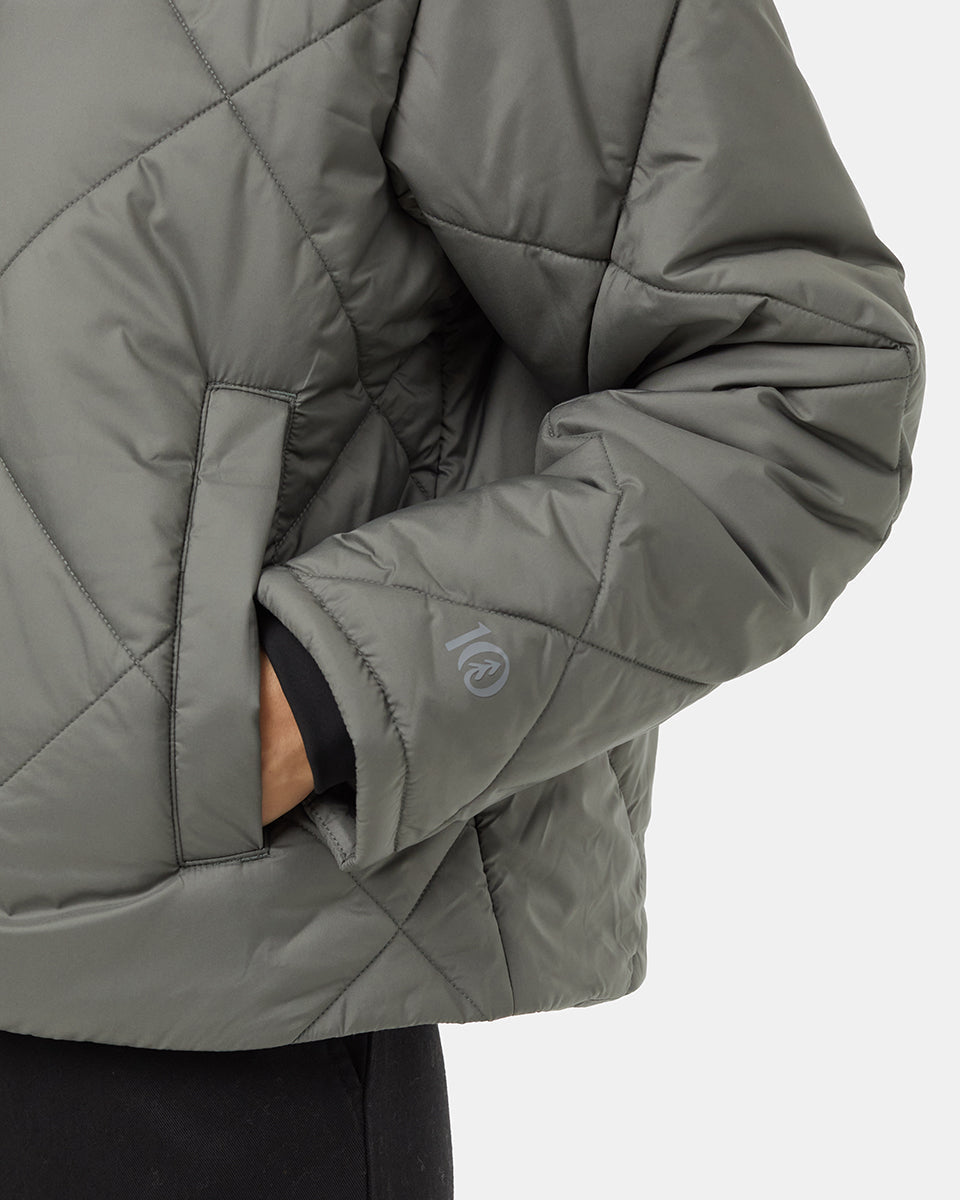 Green-Water-Repellent-Quilted-Mock-Neck-Puffer-Jacket-TCW5355-3430_4 - PreLoved & Luxe