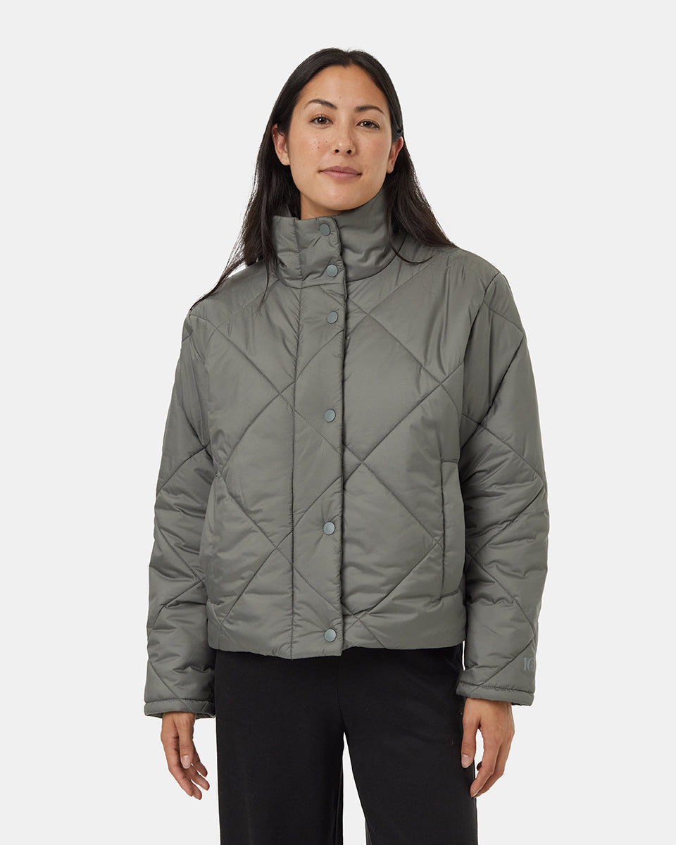 Green-Water-Repellent-Quilted-Mock-Neck-Puffer-Jacket-TCW5355-3430_5 - PreLoved & Luxe