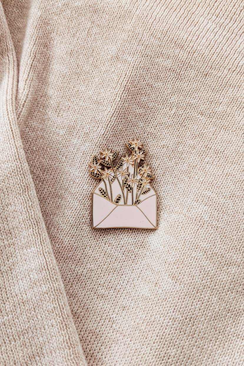 Letter full of flowers Enamel Pin