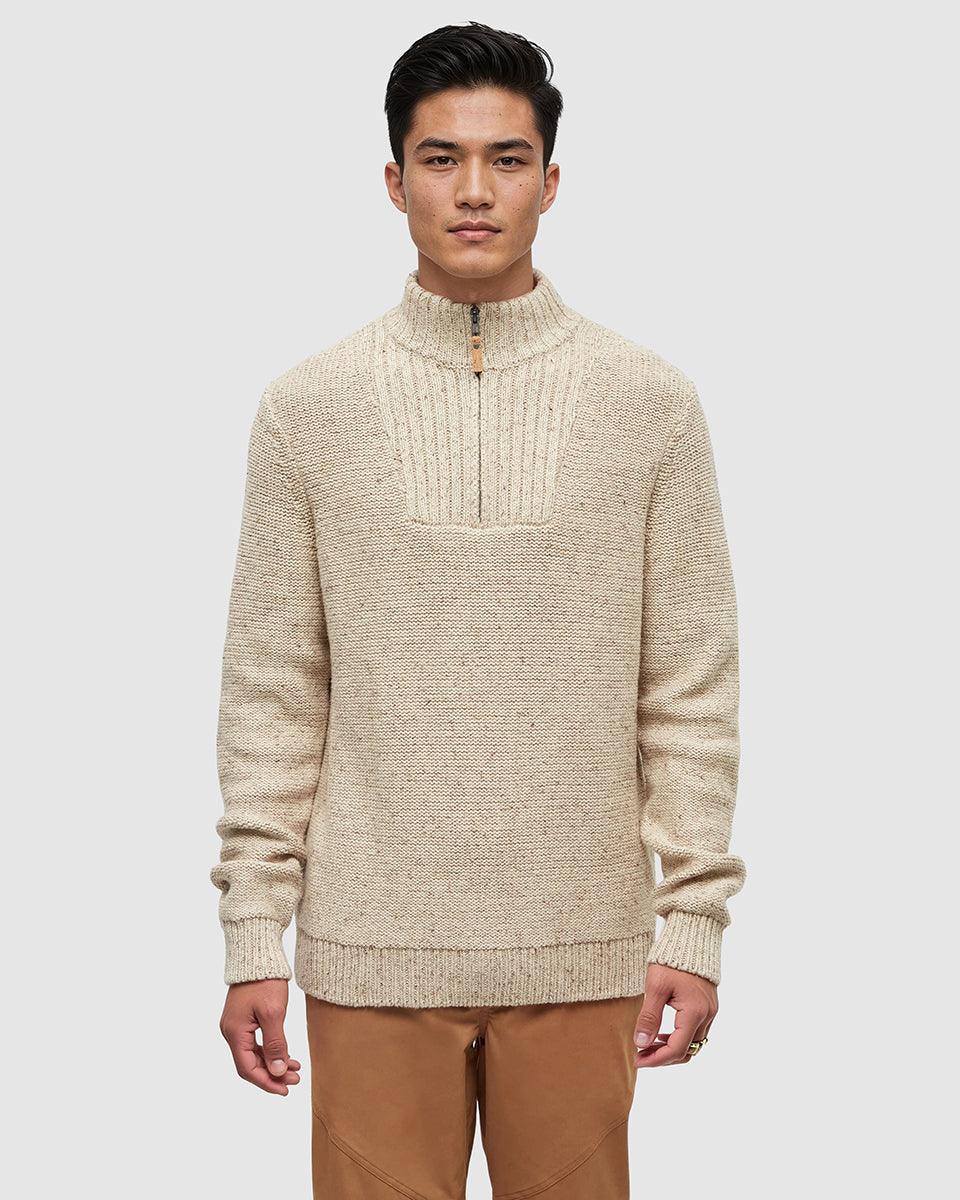 Oatmeal-Regular-Organic-Cotton-Fleck-Half-Zip-TCM6291-5634_1 - PreLoved & Luxe