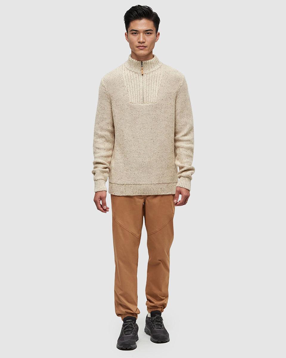 Oatmeal-Regular-Organic-Cotton-Fleck-Half-Zip-TCM6291-5634_3 - PreLoved & Luxe