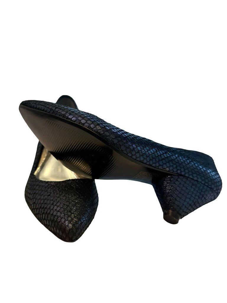 David Dixon Women's Black Textured Heels