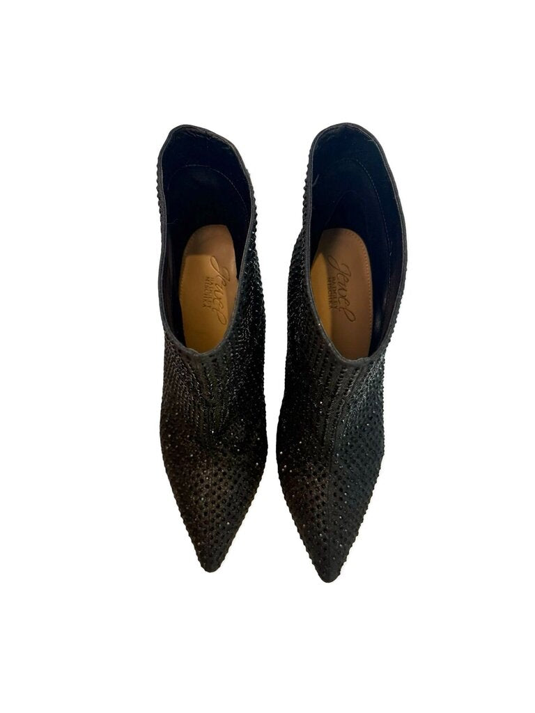 Badgley Mischka Black Rhinestone Ankle Boots