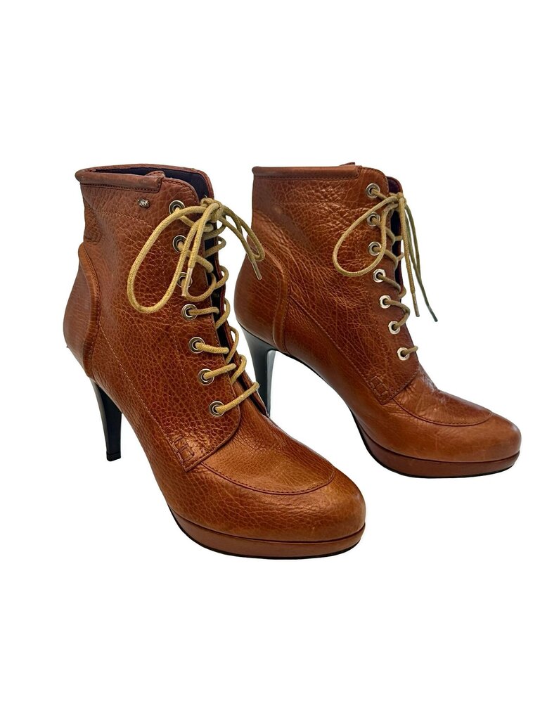 Sportmax Brown High Heel Lace-Up Ankle Boots