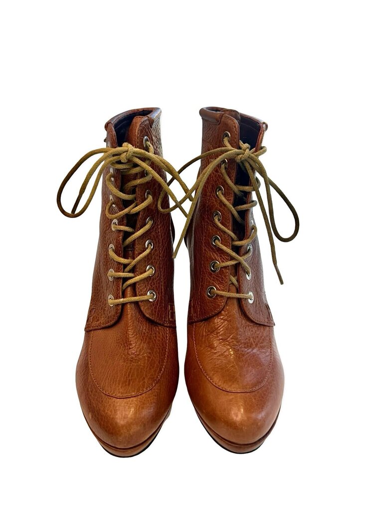 Sportmax Brown High Heel Lace-Up Ankle Boots