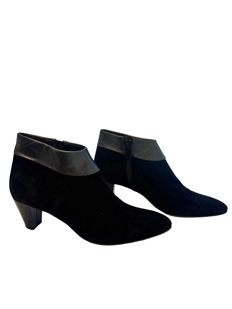 Salamander Black Suede Ankle Boots with Heels