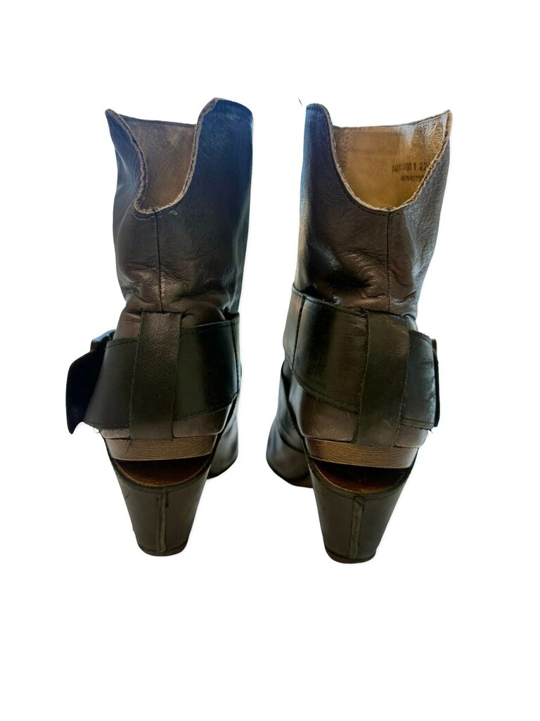 Fly London Two-Tone Leather Heeled Ankle Boots
