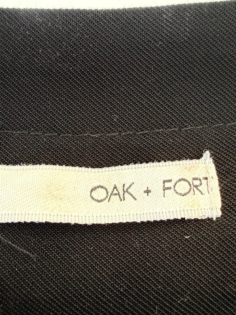 Pre-Owned OAK + FORT Black Short Sleeve Dress Black Women's New