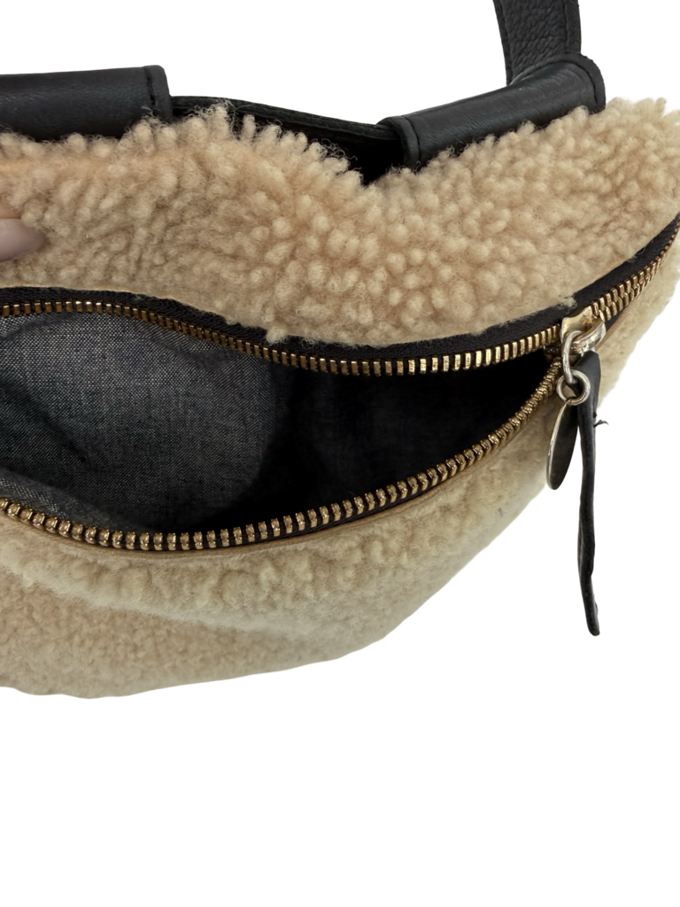 Pre-Owned Clare V. Faux Shearling Crossbody Bag Unisex New