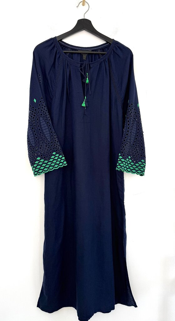 J.Crew Navy Blue Dress with Green Accent