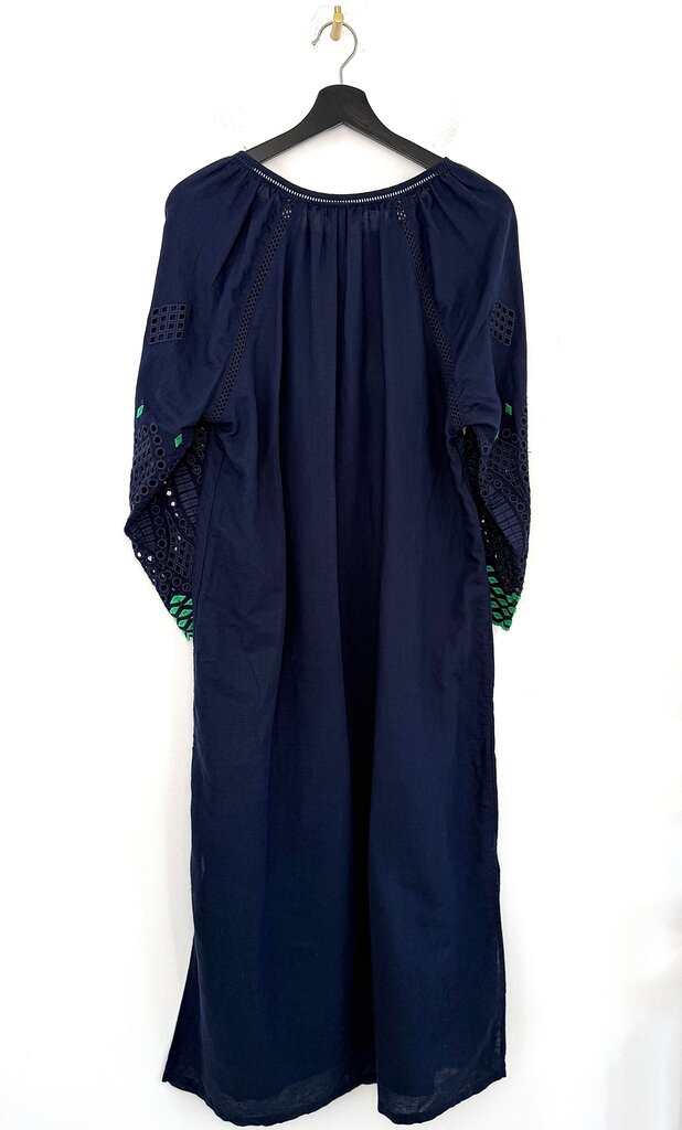J.Crew Navy Blue Dress with Green Accent