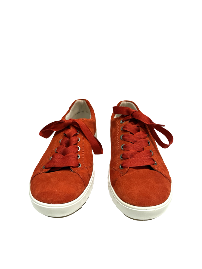 Red Suede Lace-Up Sneakers