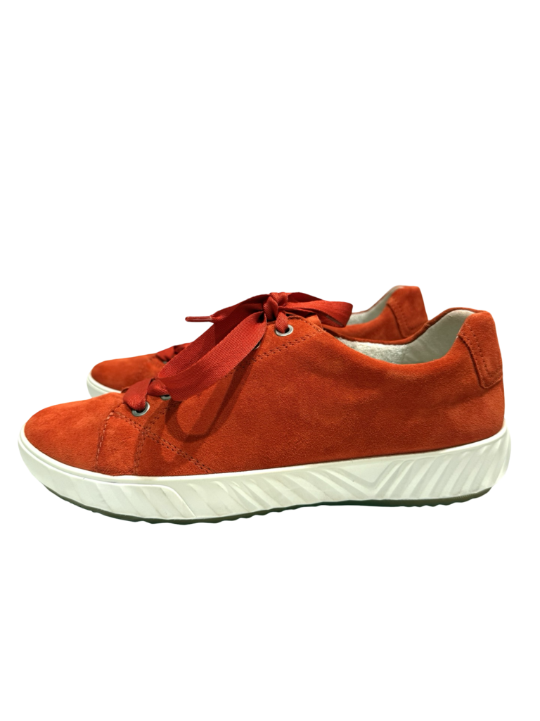 Red Suede Lace-Up Sneakers