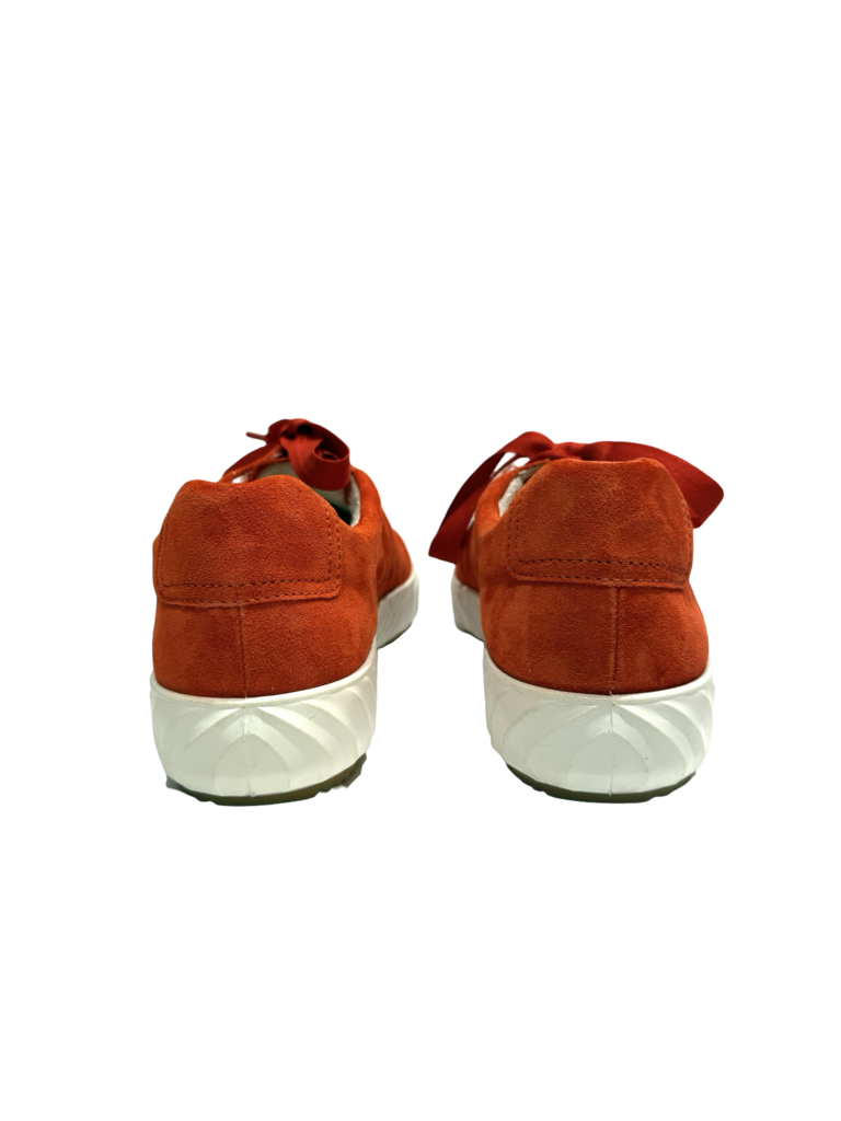 Red Suede Lace-Up Sneakers