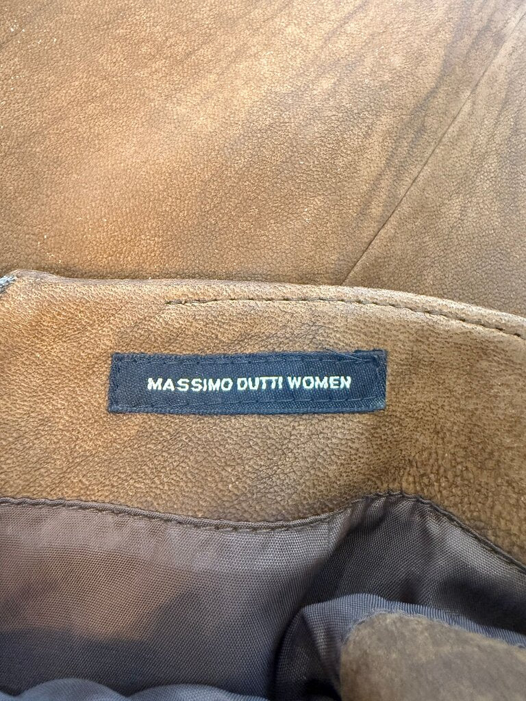 Pre-Owned Massimo Dutti Brown Suede Skirt New