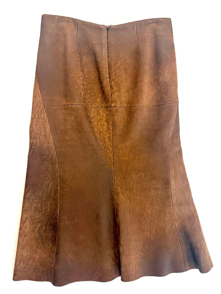 Massimo Dutti Brown Suede Skirt
