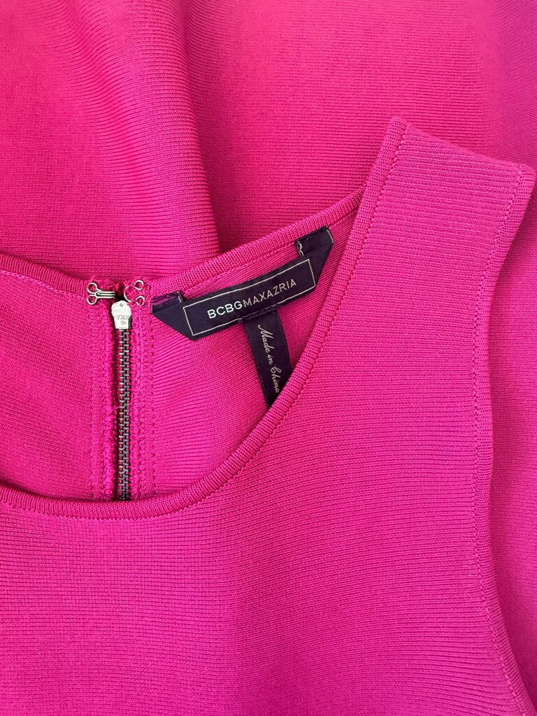 Pre-Owned BCBGMAXAZRIA Magenta Peplum Dress New