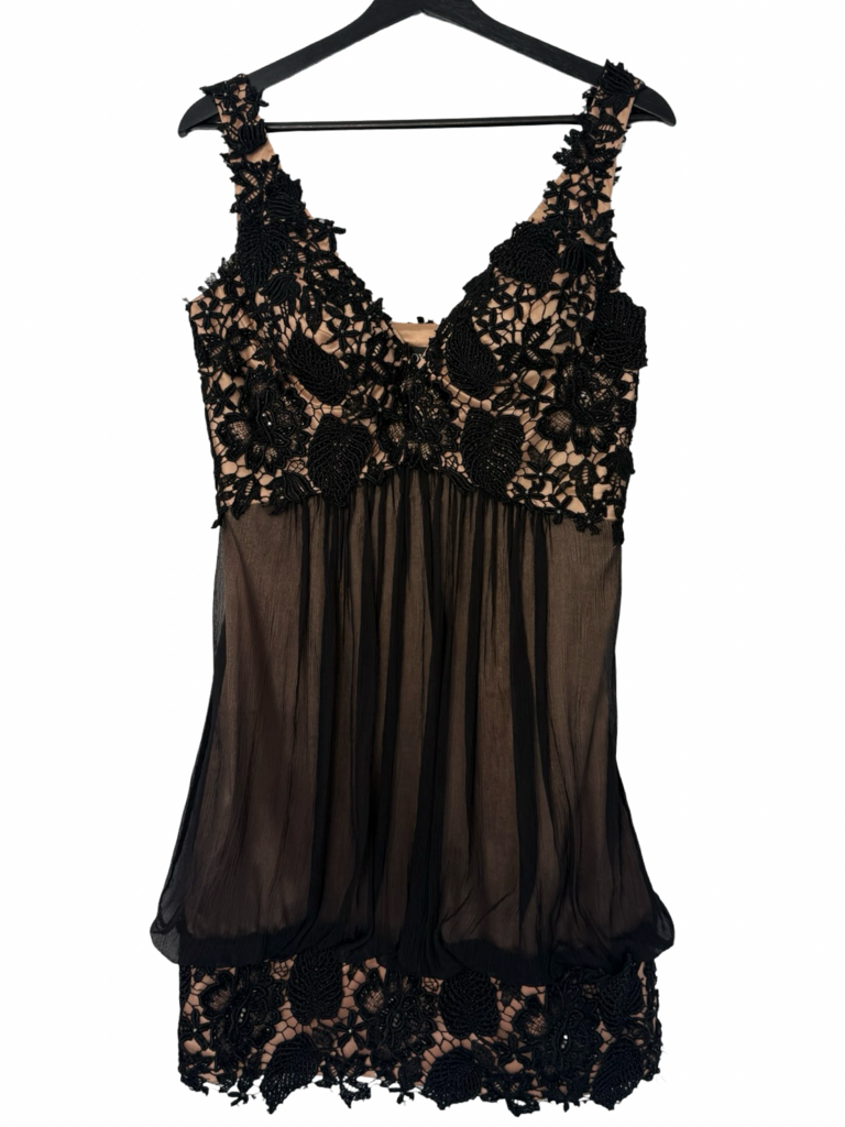 Jovani Women's Black Silk Floral Lace Dress