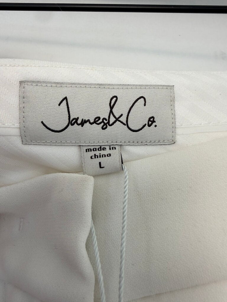 James & Co. White Wide-Leg Chino Pants