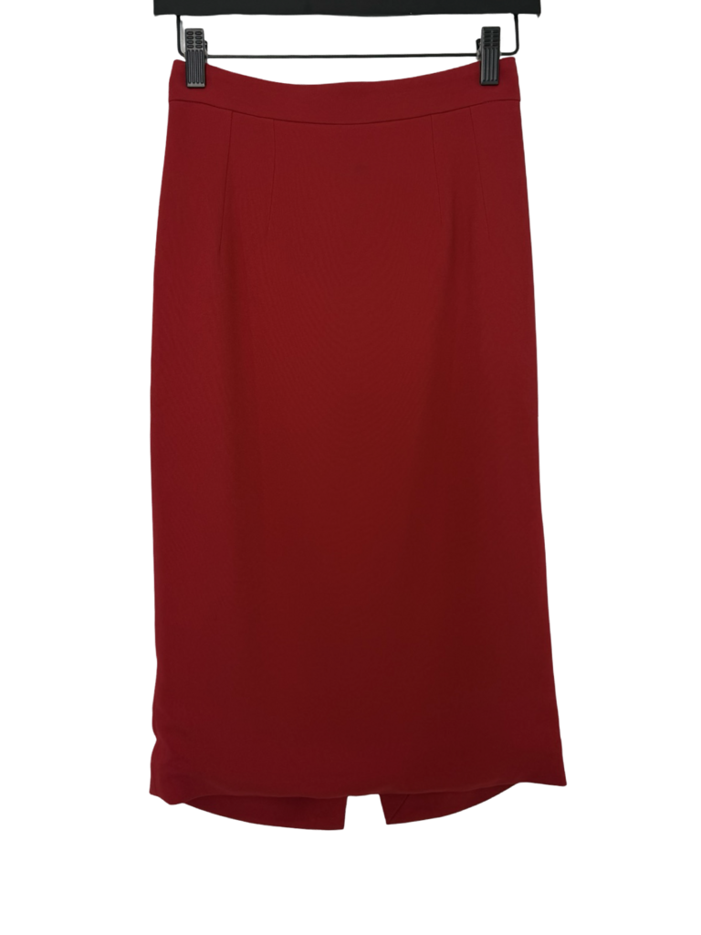 Dolce & Gabbana Red Pencil Midi Skirt