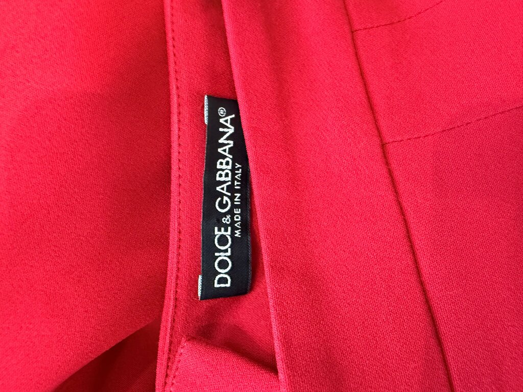 Pre-Owned Dolce & Gabbana Red Pencil Midi Skirt Red Wool New