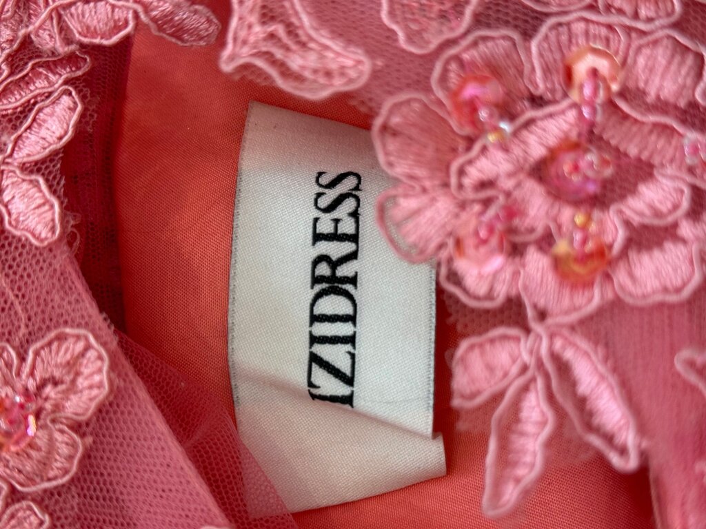 Izidress Vibrant Pink Embroidered Dress