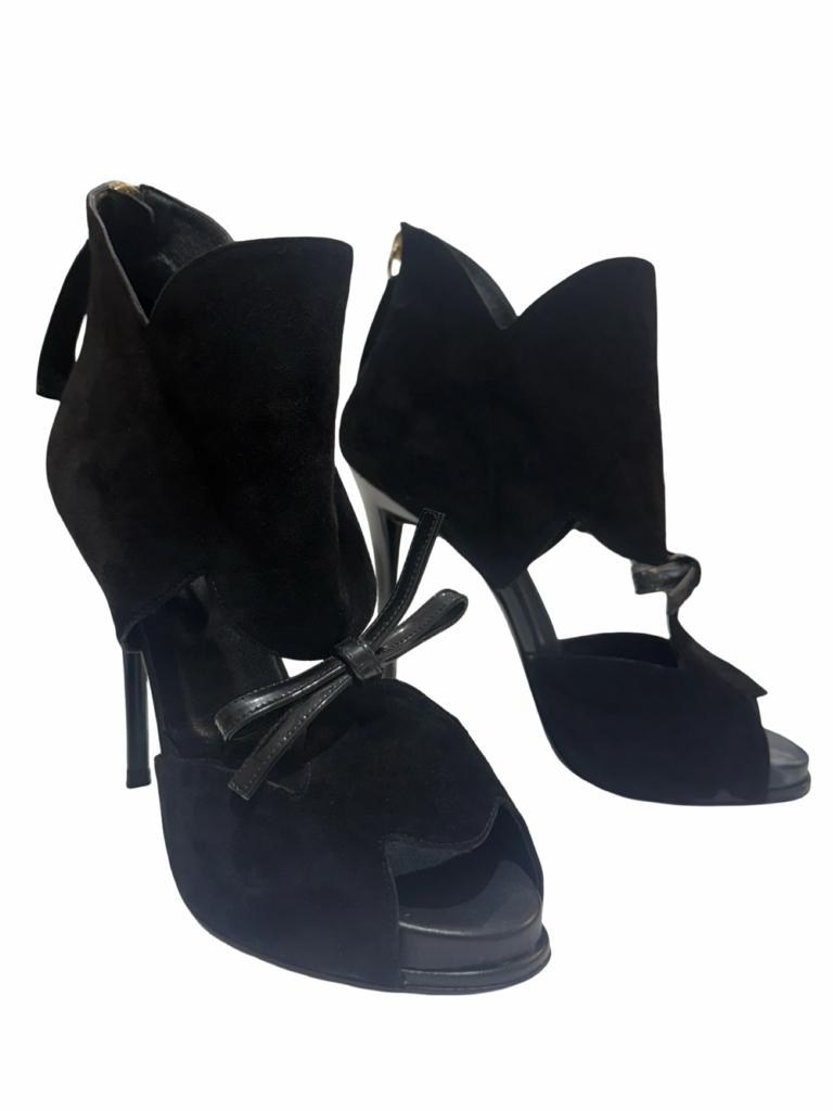 Roger Vivier Black Suede Heeled Booties