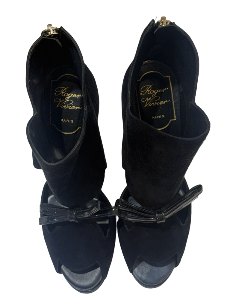 Roger Vivier Black Suede Heeled Booties