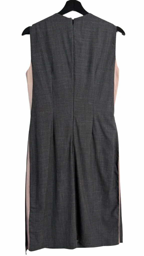 Ferragamo Gray and Pink Silk-Blend Midi Dress