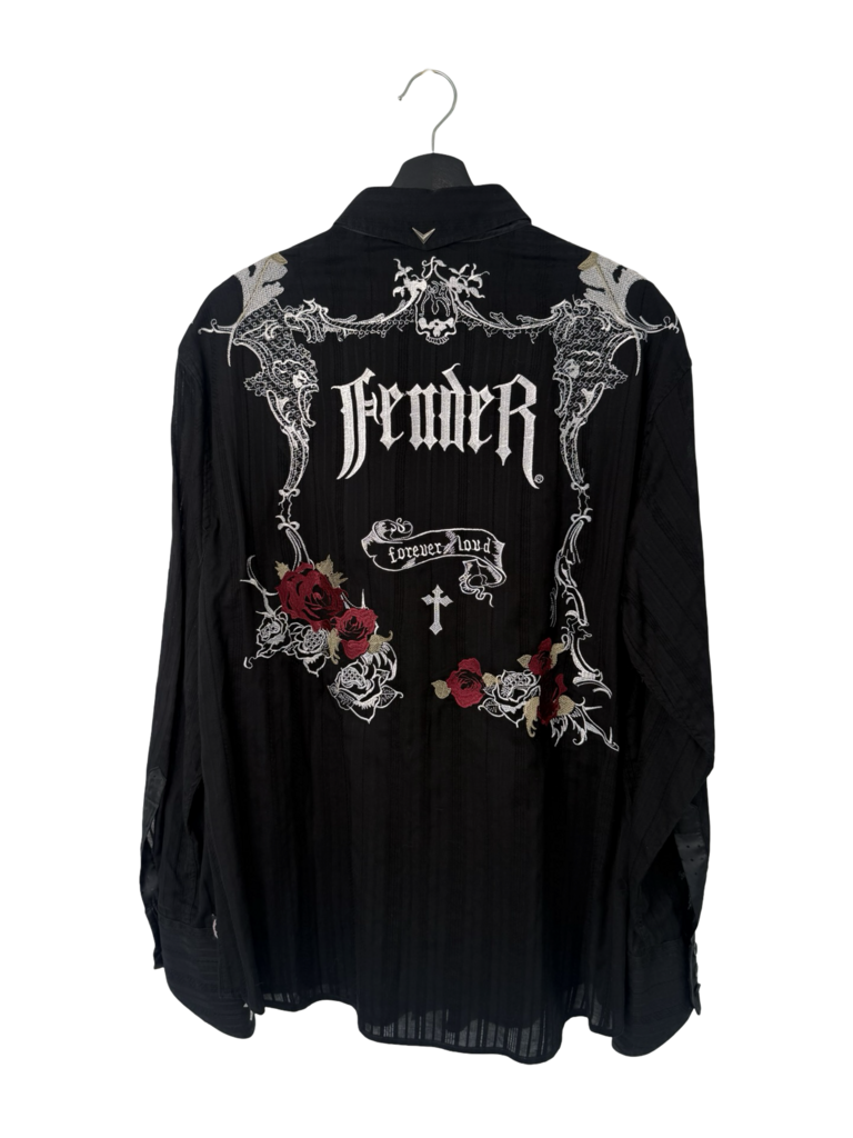 Fender Black Long Sleeve Shirt with Embroidery
