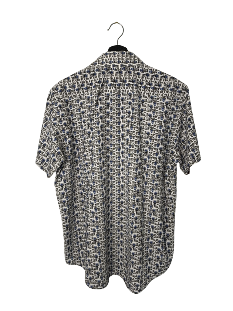 Robert Graham Men's Short Sleeve Shirt with Musical Print