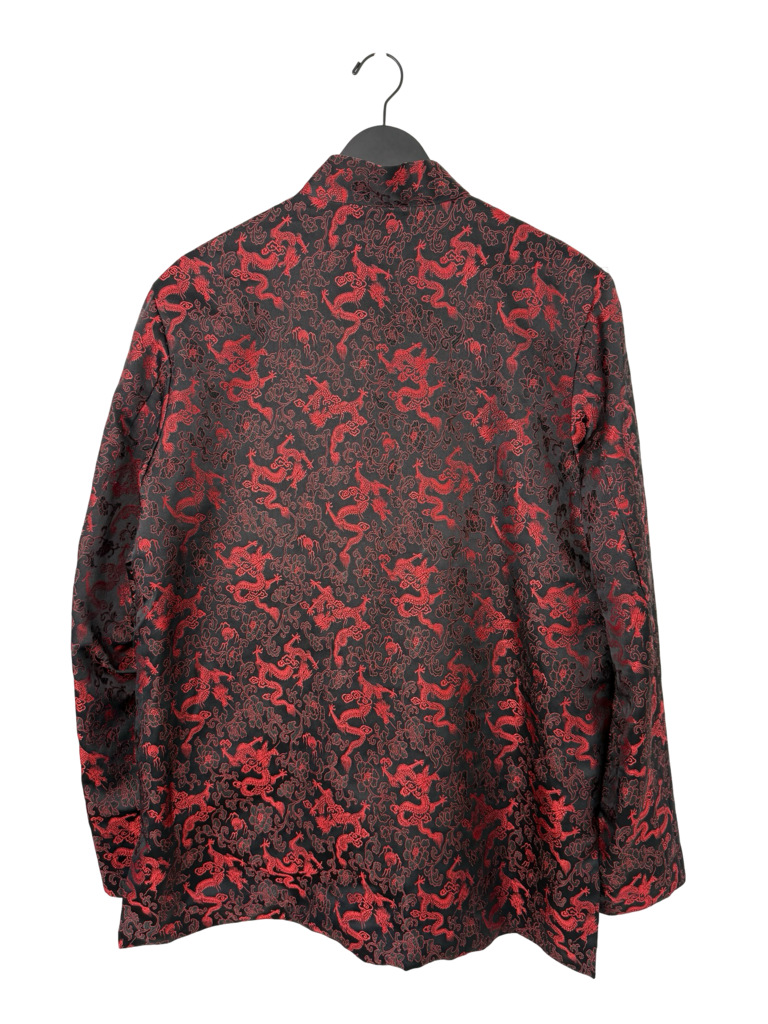 Black and Red Dragon Print Shirt Jacket