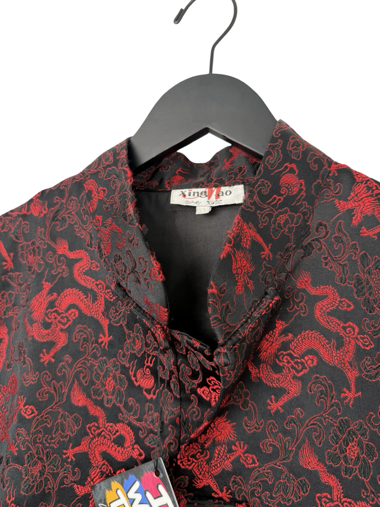 Black and Red Dragon Print Shirt Jacket