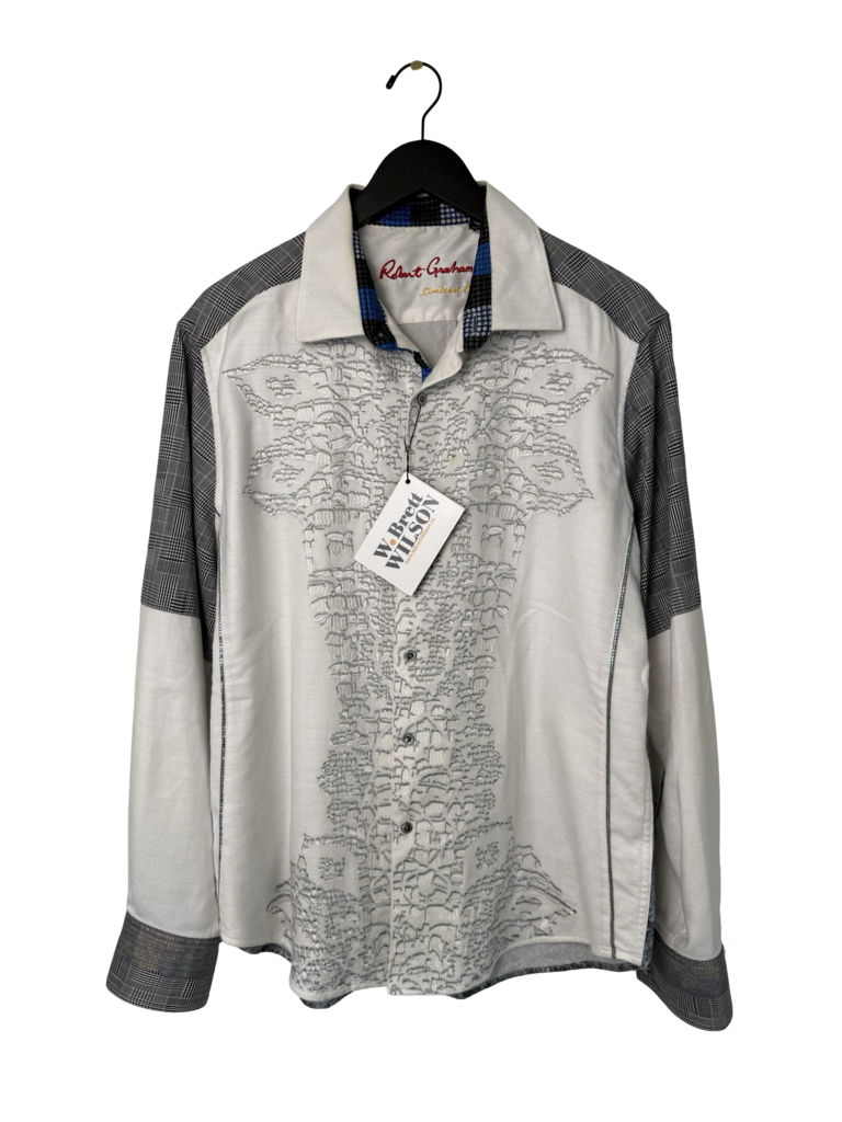 Robert Graham Limited Edition White and Grey Print Shirt