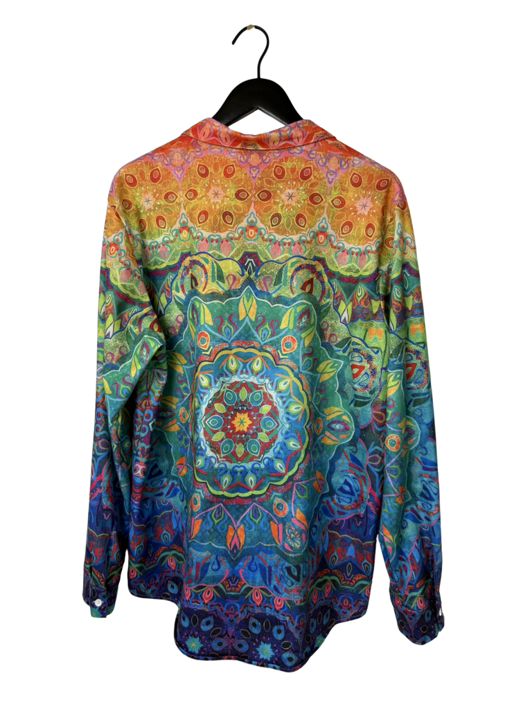Colorful Mandala Print Long Sleeve Shirt