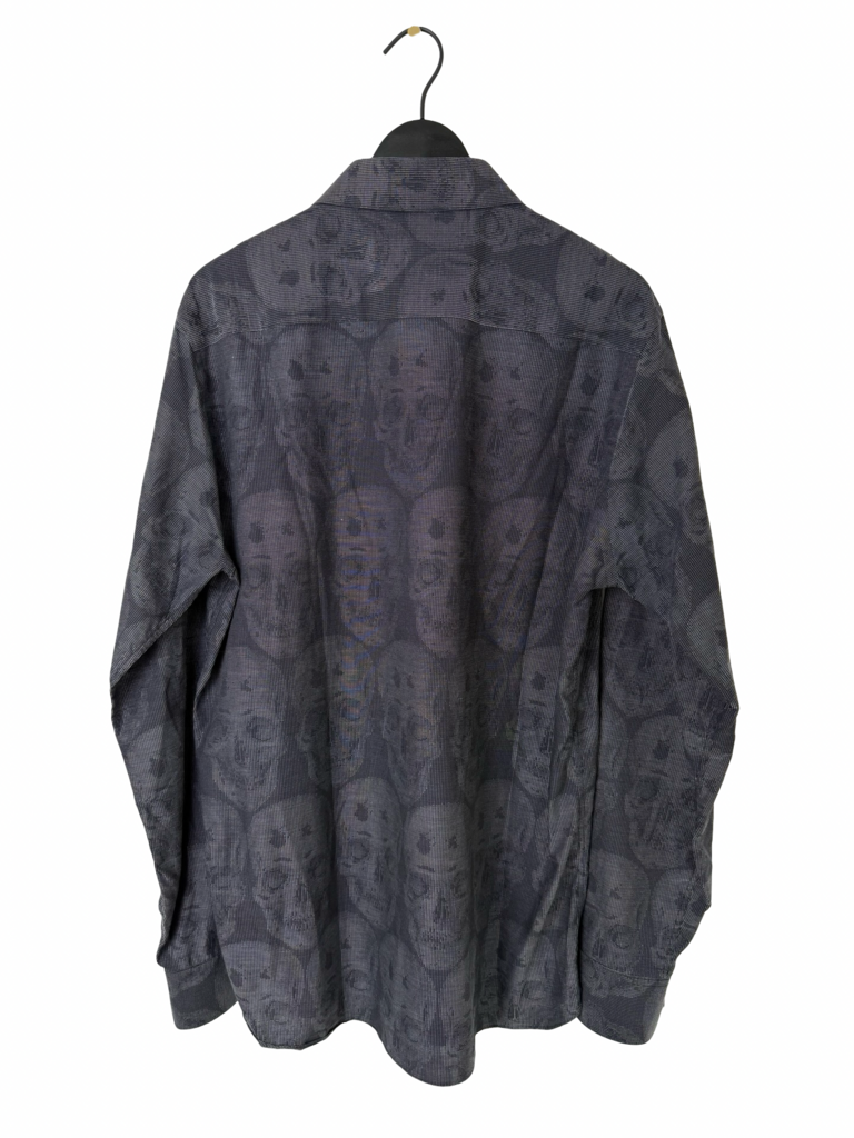 Antonio Valente Men's Skull Pattern Button-Up Shirt