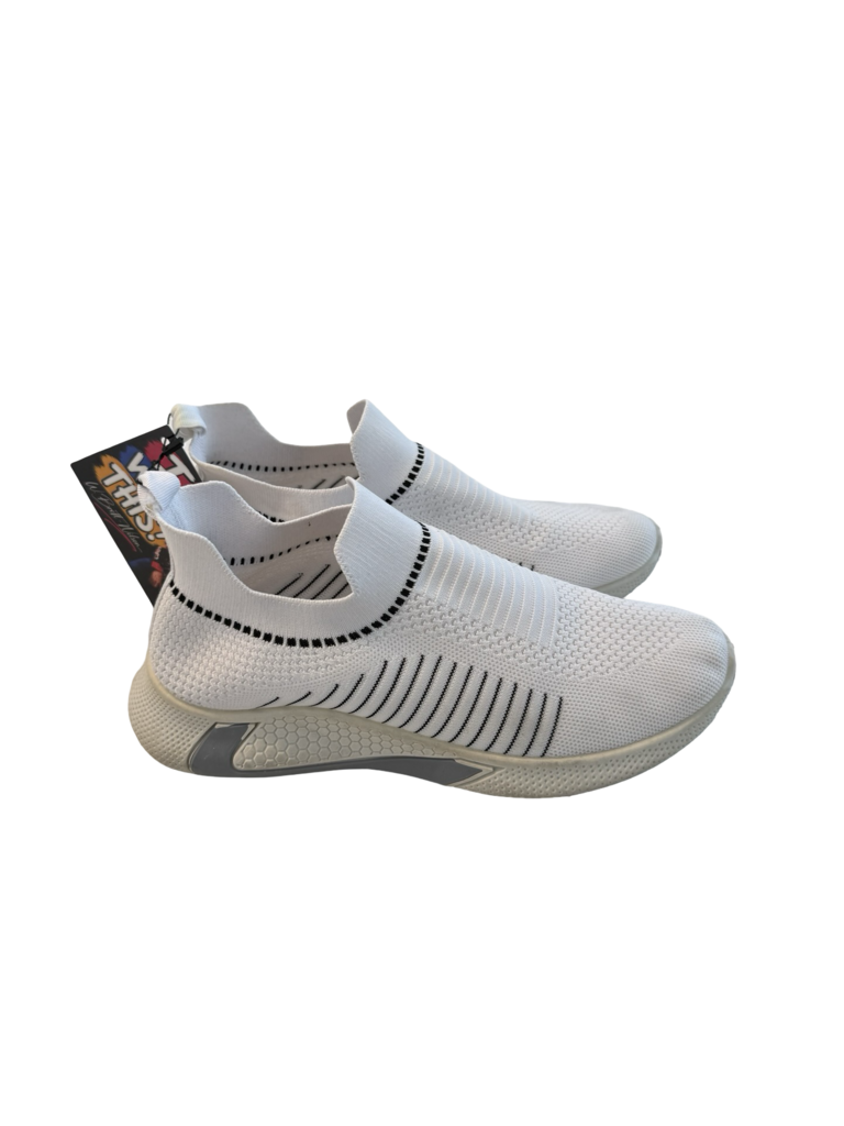 Brett Wilson Men's White Slip-On Athletic Sneakers