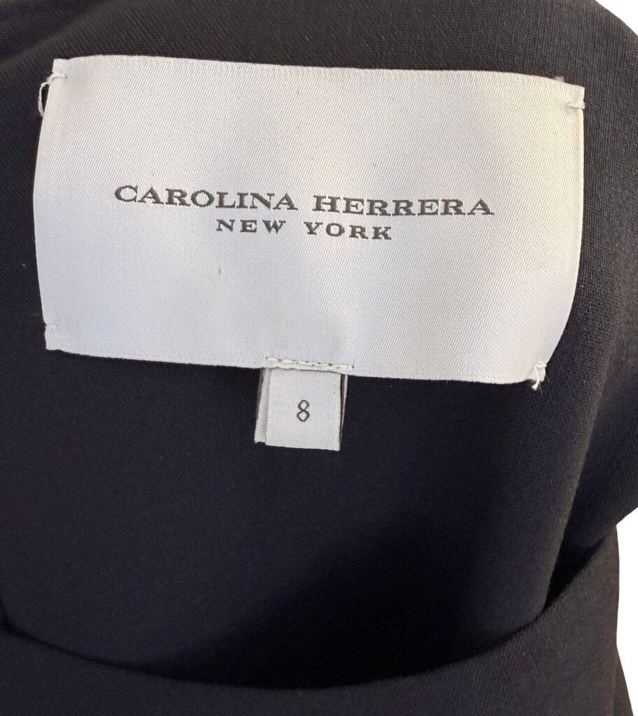 Pre-Owned Carolina Herrera Black Dress with Floral Hem Women's