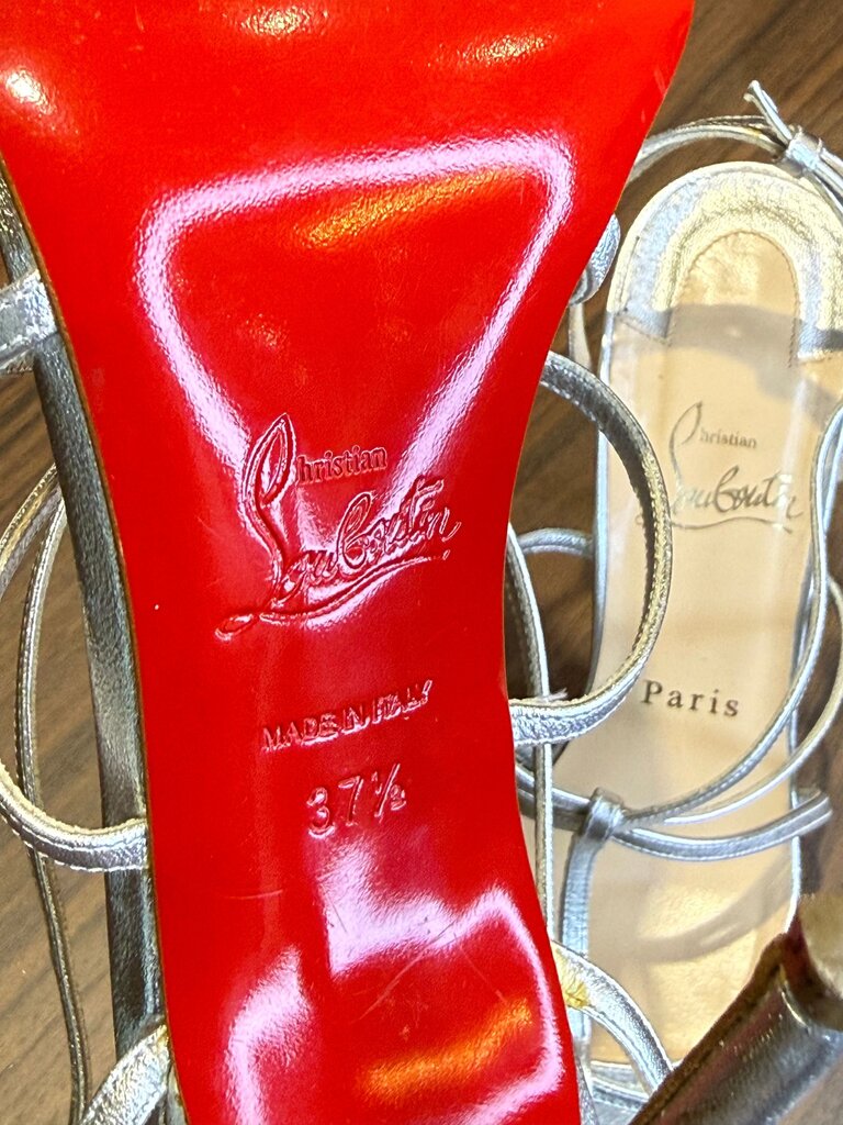 Christian Louboutin Strappy Heels Silver