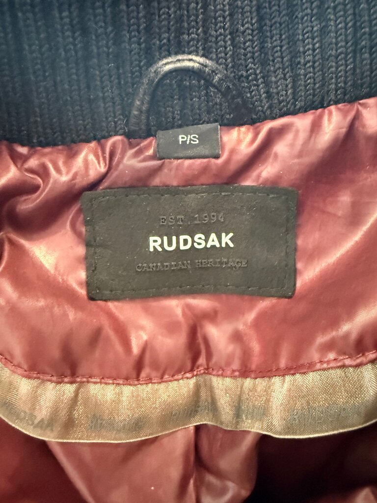 Pre-Owned Rudsak Burgundy and Black Fur Trim Jacket Women's New