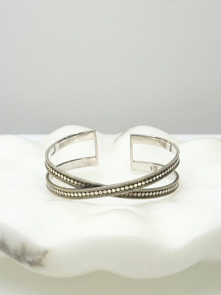 Anna Beck Silver Double Band Cuff Bracelet