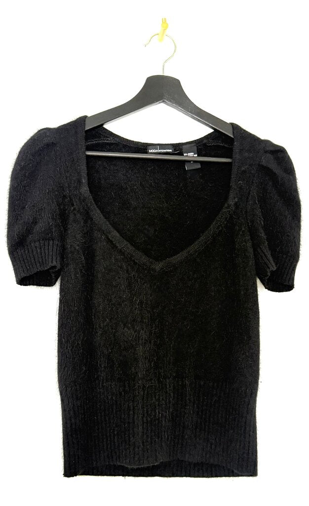 Moda International Black Angora Blend Sweater